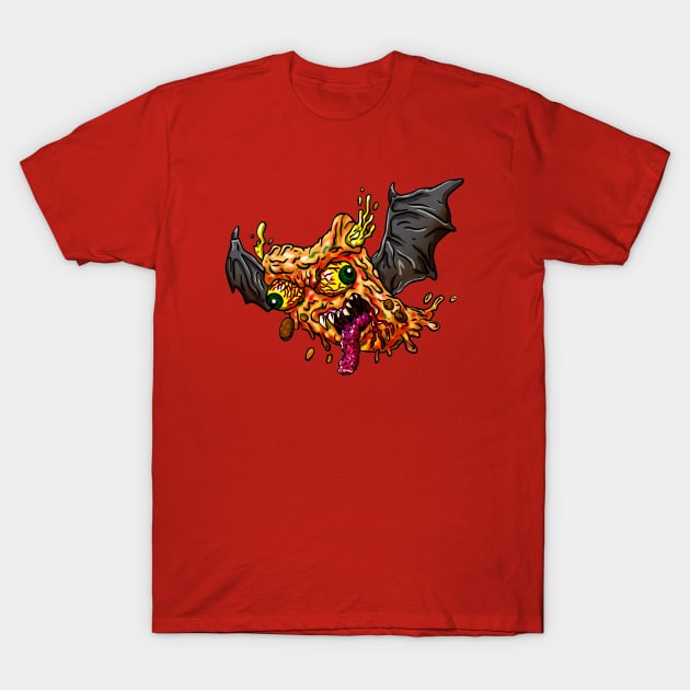 Bat Pizza T-Shirt by Mako Design 